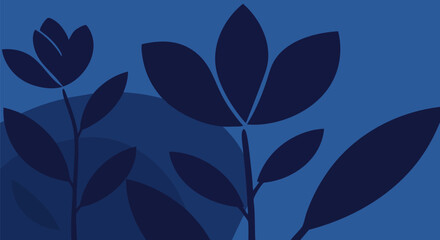 Elegant Dark Blue Floral Pattern