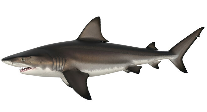 Isolated Great white shark