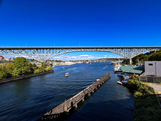 Seattle's George Washington Memorial Bridge (aka The Aurora Bridge) spans Lake Union and connects the Fremont & Queen Anne Neighborhoods