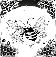 bee and honey