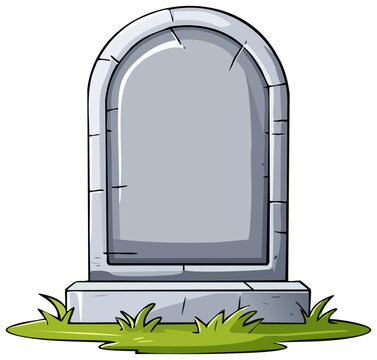 Cartoon tombstone with room for text, isolated 