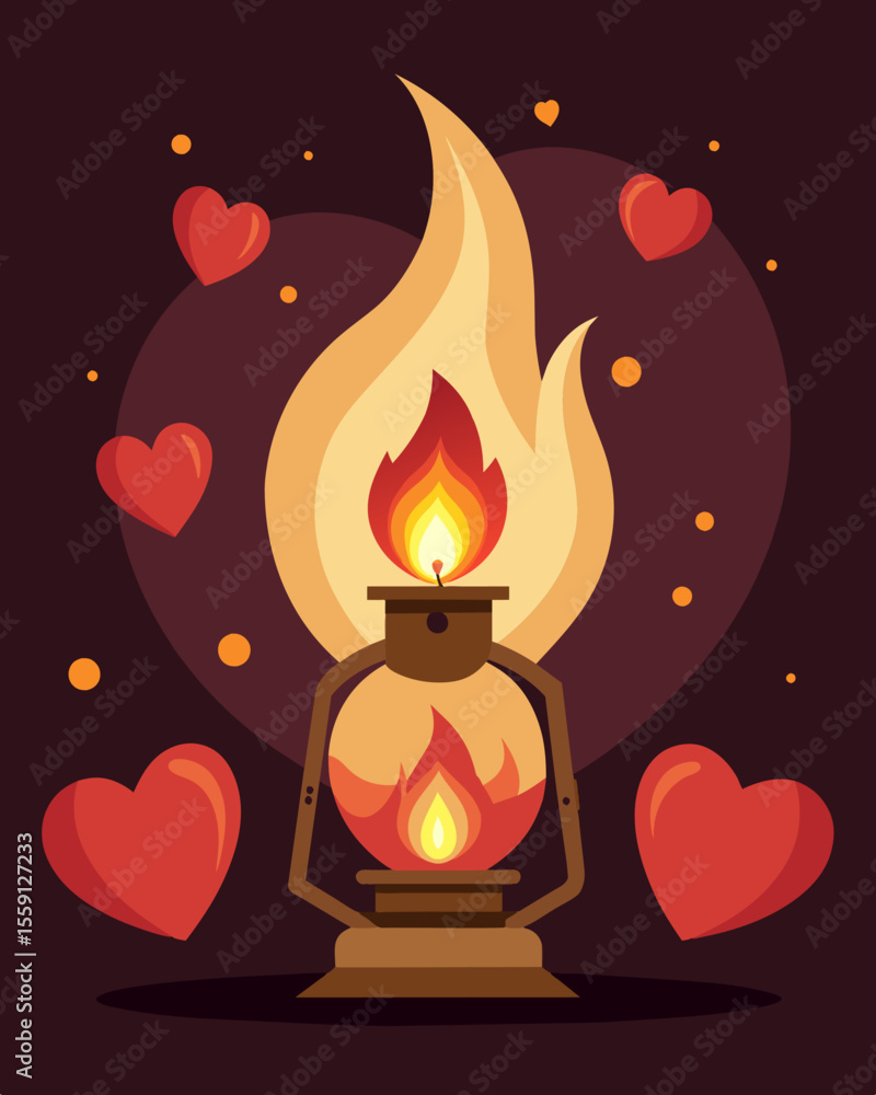 Aufkleber the gaslit hearts flame cast a warm and comforting glow a source of solace in a harsh world.. vector