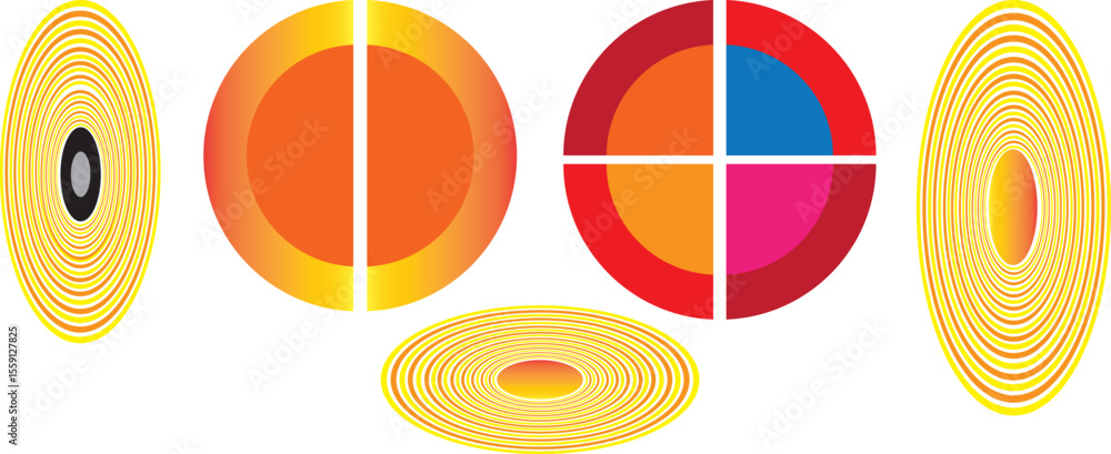 Poster circle diagram, pie chart infographic design. flat process cycle. progress sectors. business element