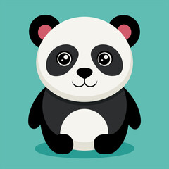 Cute panda cartoon vector illustration with bamboo