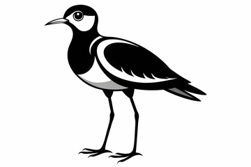 lapwing sihouette black vector