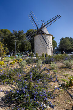 Historic Windmill in Scenic Lambesc Landscape