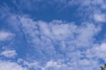 Clear Blue Sky with White Clouds – Peaceful Natural Background