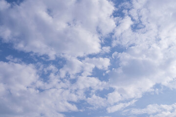 Clear Blue Sky with White Clouds – Peaceful Natural Background