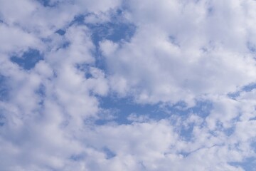 Clear Blue Sky with White Clouds – Peaceful Natural Background
