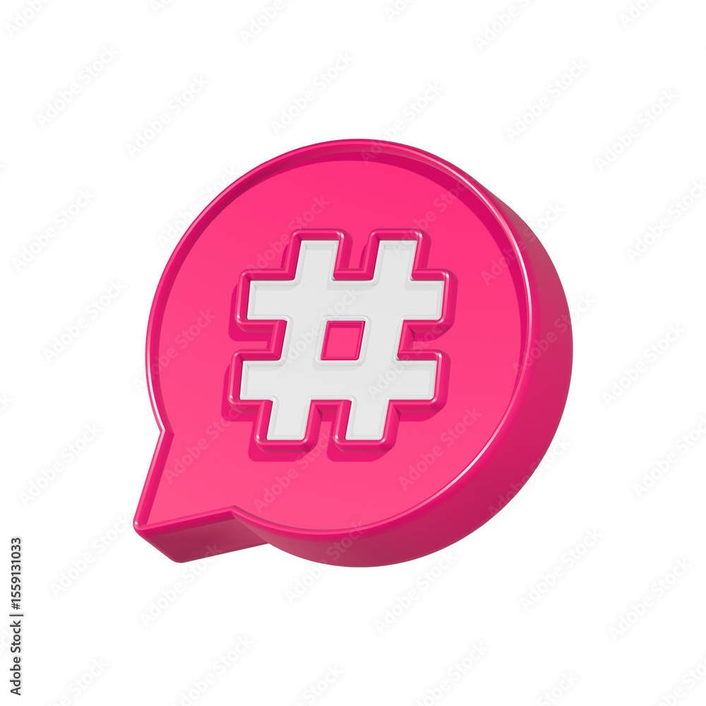 Poster thread icon with bubble chat 3d rendering