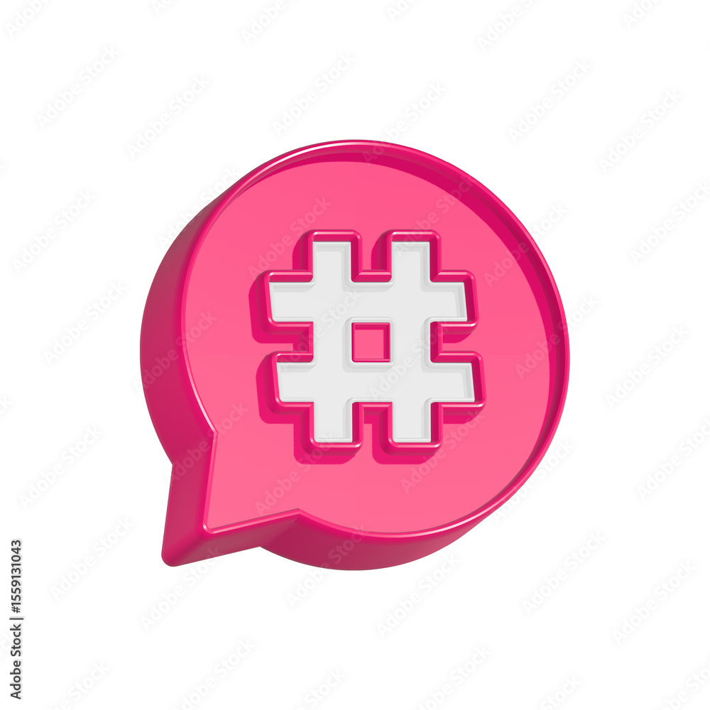 Poster thread icon with bubble chat 3d rendering