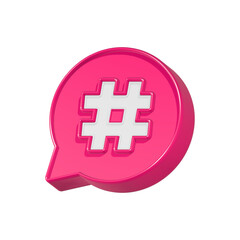 thread icon with bubble chat 3d rendering