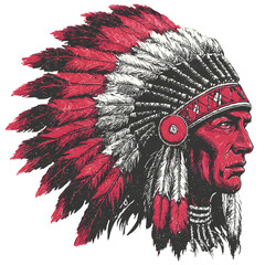 native american indian chief headdress (indian chief mascot, ind
