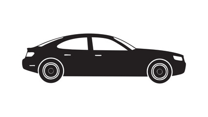 Fototapeta premium Black car isolated on white background, vector sports car