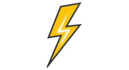 Isolated Yellow Lightning Bolt