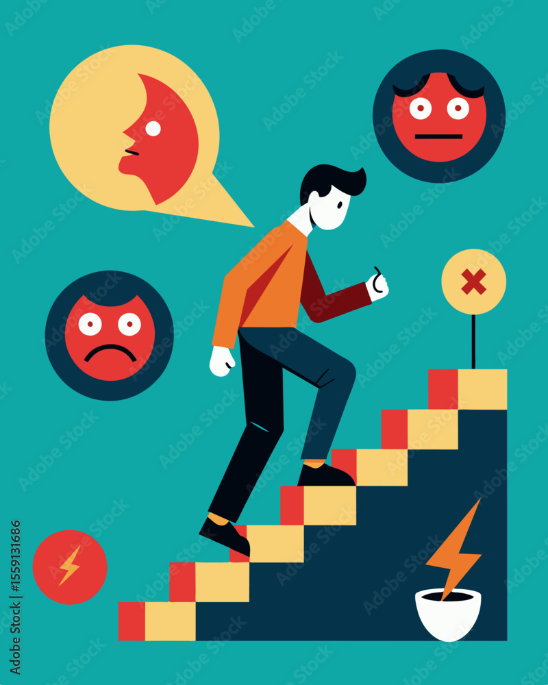 Poster with every step the echoes of negativity seemed to amplify ping the person in a neverending cycle of