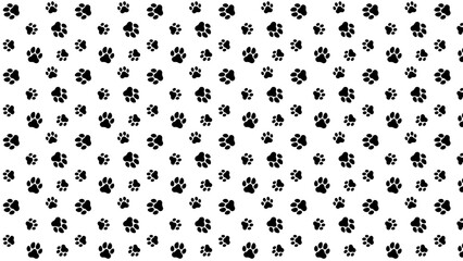 dog paws and cat paws pattern in black template