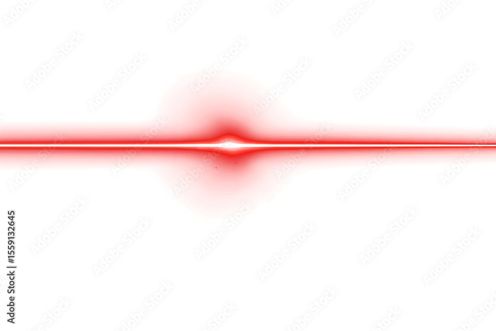 Poster neon red line of light on transparent background. futuristic. design element. laser. glow.