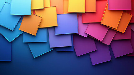 Abstract colorful squares arranged in a harmonious gradient offer a vibrant and modern backdrop.