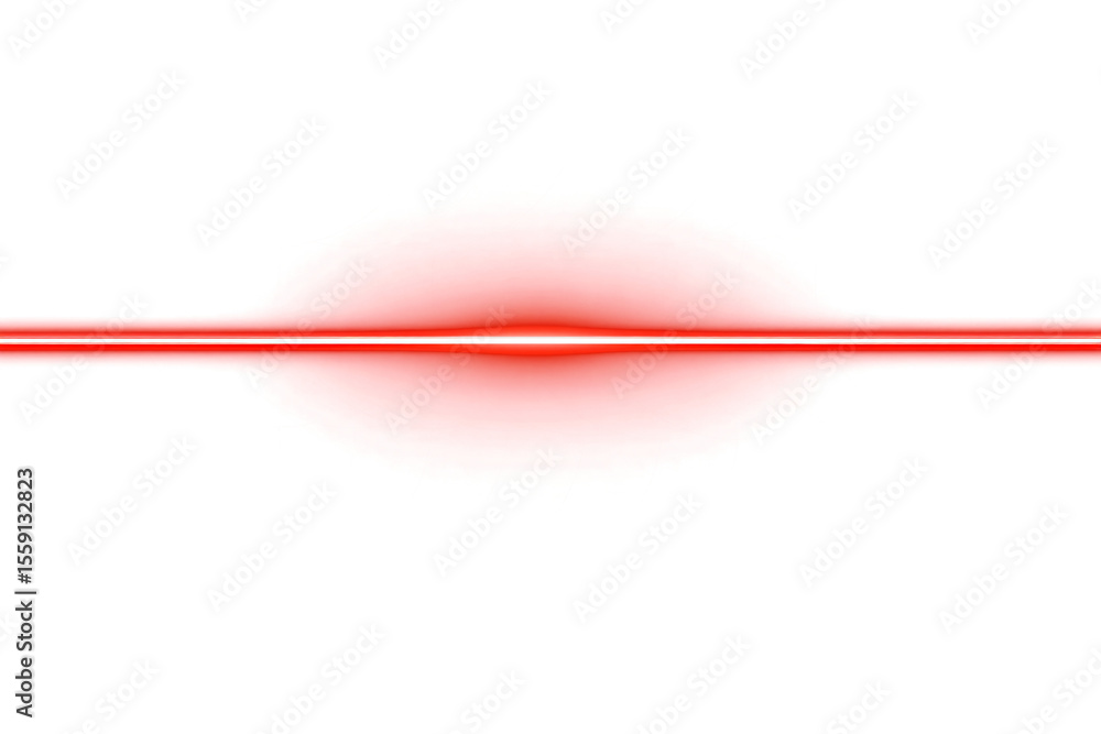 Poster neon red line of light on transparent background. futuristic. design element. laser. glow.