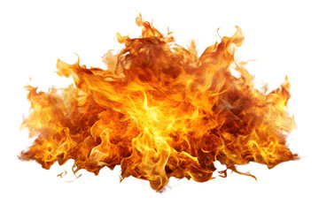 Abstract fiery inferno blaze with isolated burning red and orange flames on black and white backgrounds