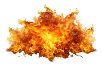 Abstract fiery inferno blaze with isolated burning red and orange flames on black and white backgrounds