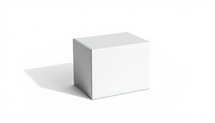Fototapeta premium White Cardboard Box Isolated on White Background Packaging Mockup Template