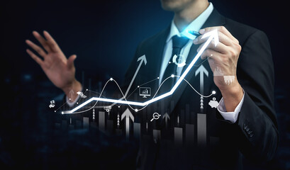 Strategic business planning drives growth, expansion, and innovation using metrics and roadmaps to...