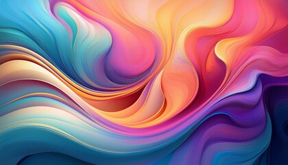 Obraz premium colorful abstract fluid background with swirling gradients and soft hues digital art design