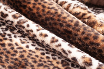 Leopard fur texture background close up