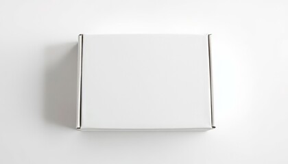 White Cardboard Box on Surface Mockup Template Packaging Delivery Shipping