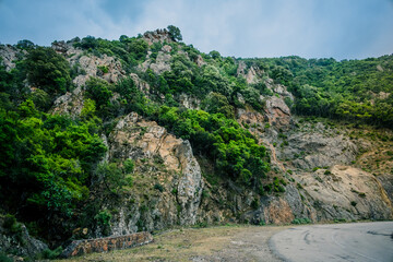 Sur la route côtière des Calanches de Piana en Corse du Sud en France