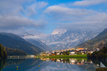 Scenic View of Auronzo di Cadore with Majestic Mountains