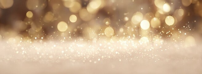 Golden Festive Background with Sparkling Lights