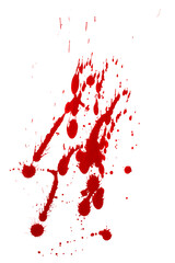 Red paint splashes brush stroke isolated stroke  on transparent background