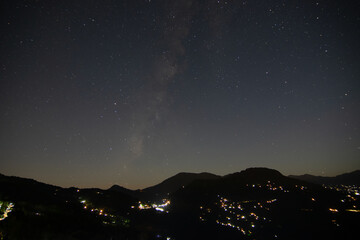 Galaxy or Milkyway as seen in the evening sky at Rinchenpong, Sikkim, India