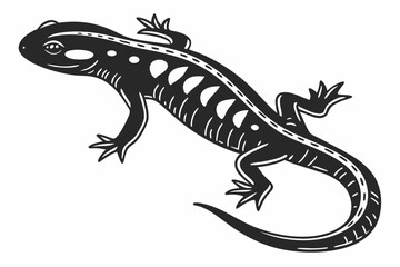 newt sihouette black vector