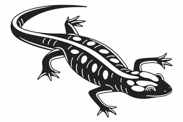 Obraz premium newt sihouette black vector