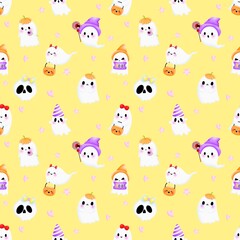 Cute ghost pattern seamless