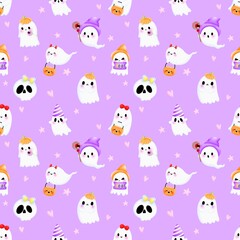 Cute ghost pattern seamless