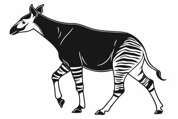 Obraz premium okapi sihouette black vector
