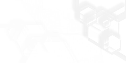 Abstract technology concept white template illustration and Geometric background. abstract Minimal style gray neomorphism website banner, Vector business presentation background.