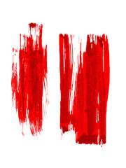 Red brush stroke isolated stroke  on transparent background