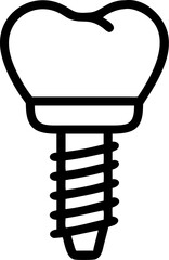 implant vector silhouette icon on white or transparent background. Dentistry icon Vector graphics collection for your design. 