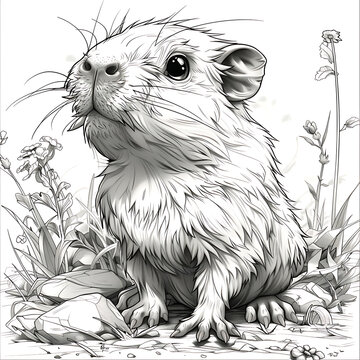 copybara cute black and white line