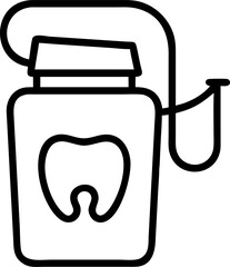 dental floss vector silhouette icon on white or transparent background. Dentistry icon Vector graphics collection for your design. 