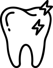 tooth pain vector silhouette icon on white or transparent background. Dentistry icon Vector graphics collection for your design. 