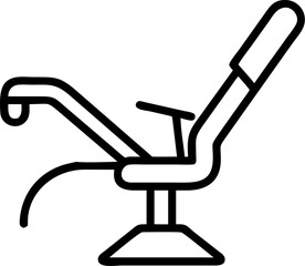 dental chair vector silhouette icon on white or transparent background. Dentistry icon Vector graphics collection for your design. 
