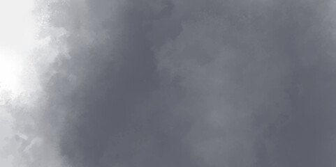 Cloud-Like Smoke Abstract powder or smoke isolated on black background with Gentle Grayscale Gradient. Worn and faded grunge-style black and gray watercolor wash with subtle cloudy details. 