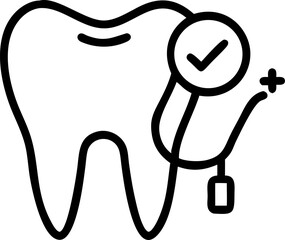 dental check-up vector silhouette icon on white or transparent background. Dentistry icon Vector graphics collection for your design. 